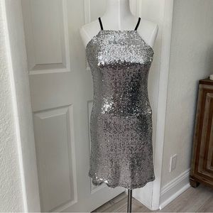 Altar’d state silver sequin dress NWT Size S